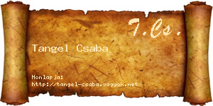 Tangel Csaba névjegykártya